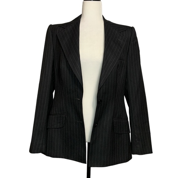 dolce & Gabbana Women pinstripe slim-cut buttoned blazer - Picture 3 of 14